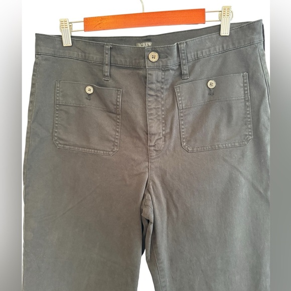 J Crew Black Wide Leg Patch Pocket Crop Pants Size 31 - Picture 2 of 9